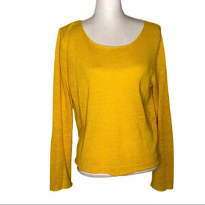 Eileen Fisher yellow sweater. Size Medium. Linen